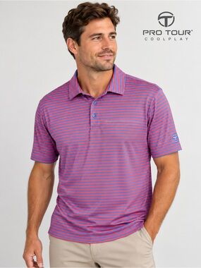 ⛳ Pro Tour Coolplay Striped Golf Polo ⛳